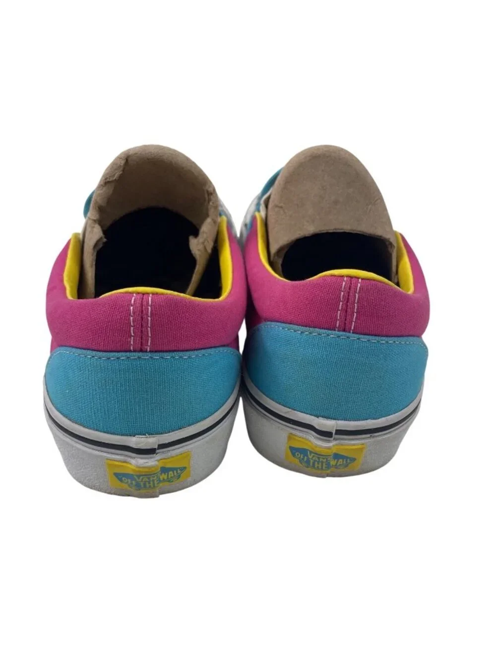 Vans Classic Slip-On Shoes Womens 9.5 Mens 8 Crazy Checkered Multicolor Skate